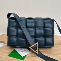 Bottega Veneta Padded Cassette Bag In Dark Blue Intrecciato Lambskin