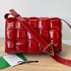 Bottega Veneta Padded Cassette Bag In Red Deerskin