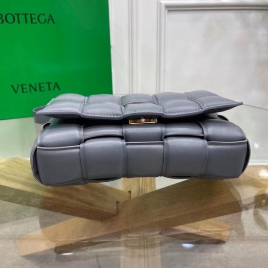 Bottega Veneta Padded Cassette Bag In Thunder Calfskin