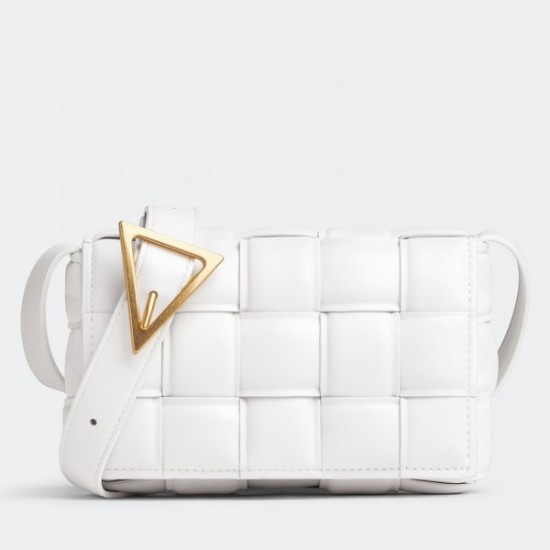 Bottega Veneta Padded Cassette Bag In White Lambskin