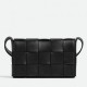 Bottega Veneta Small Cassette Bag In Black Intrecciato Lambskin