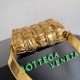 Bottega Veneta Small Cassette Bag In Gold Metallic Lambskin