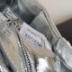 Bottega Veneta Small Cassette Bag In Silver Metallic Lambskin