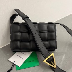 Bottega Veneta Small Padded Cassette Bag In Black Lambskin