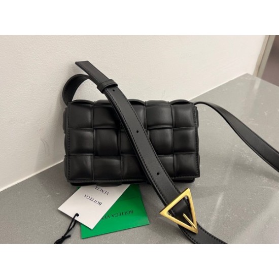 Bottega Veneta Small Padded Cassette Bag In Black Lambskin