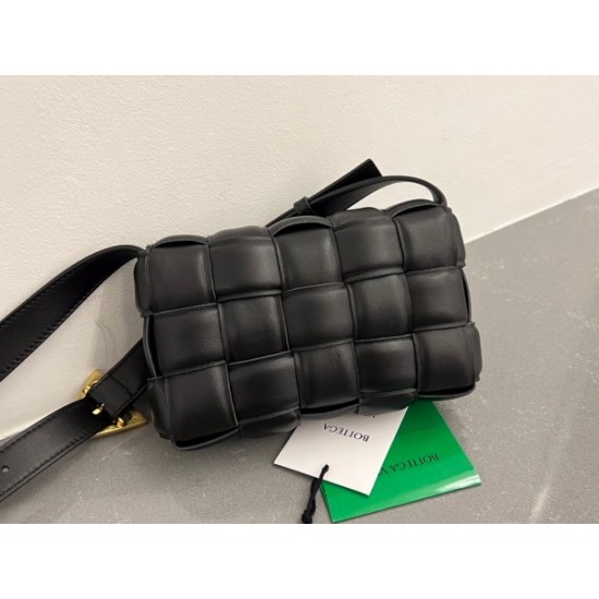 Bottega Veneta Small Padded Cassette Bag In Black Lambskin