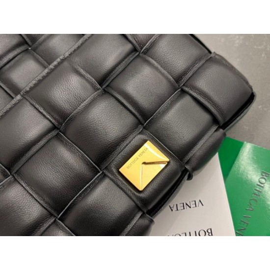 Bottega Veneta Small Padded Cassette Bag In Black Lambskin