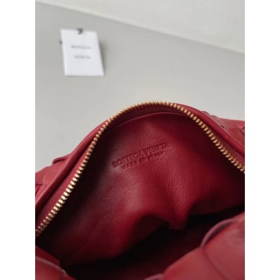 Bottega Veneta BV Jodie Mini Bag In Dark Red Intrecciato Lambskin