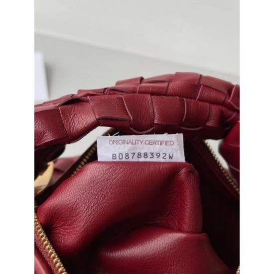 Bottega Veneta BV Jodie Mini Bag In Dark Red Intrecciato Lambskin