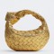 Bottega Veneta BV Jodie Mini Bag In Gold Metallic Intrecciato Leather