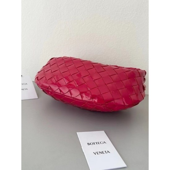 Bottega Veneta BV Jodie Mini Bag In Red Intrecciato Patent Leather