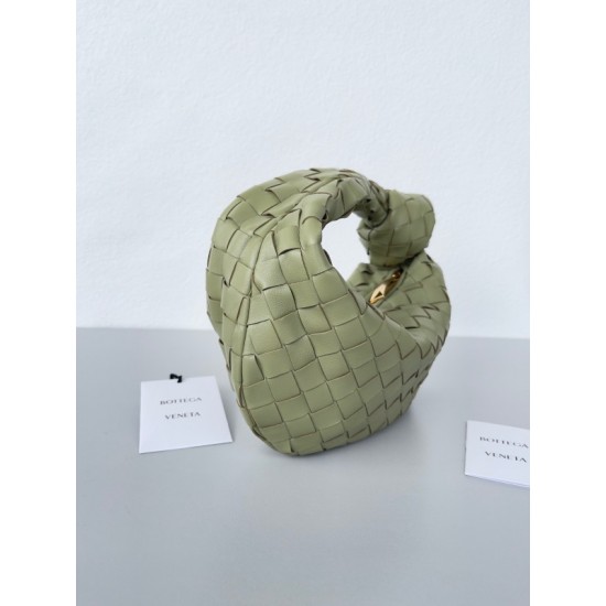 Bottega Veneta BV Jodie Mini Bag In Travertine Intrecciato Lambskin