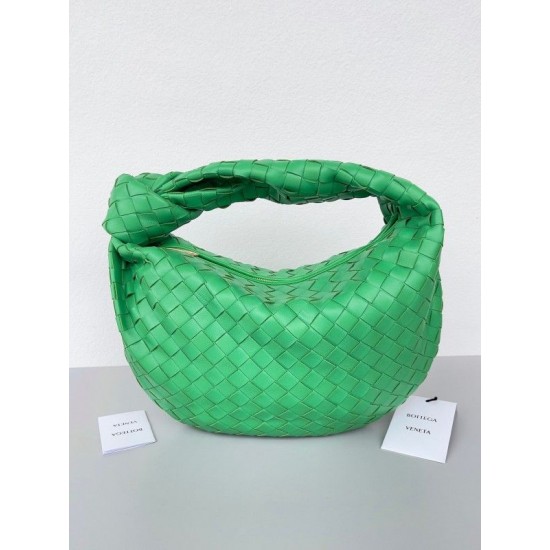 Bottega Veneta BV Jodie Teen Bag In Green Intrecciato Leather