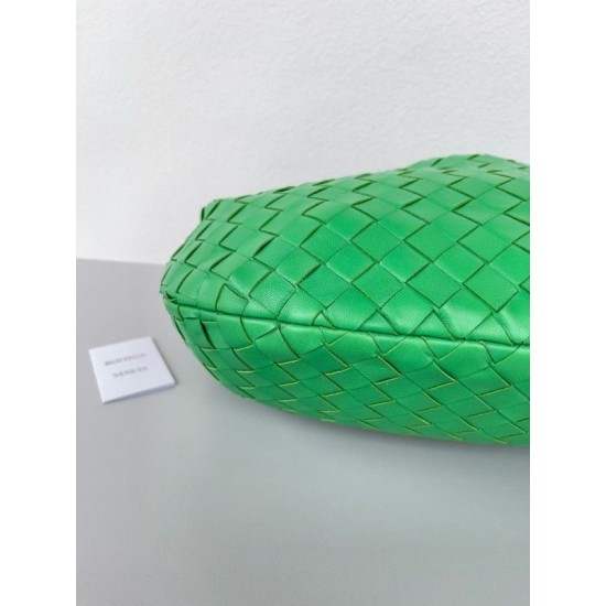 Bottega Veneta BV Jodie Teen Bag In Green Intrecciato Leather