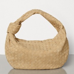 Bottega Veneta Large BV Jodie Bag In Sand Woven Suede