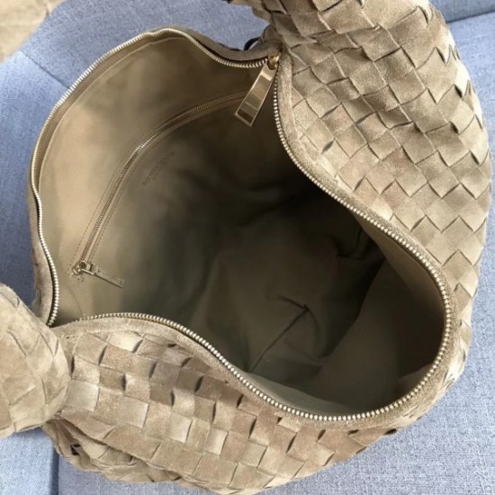 Bottega Veneta Large BV Jodie Bag In Sand Woven Suede