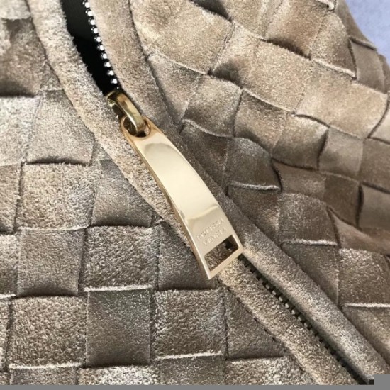 Bottega Veneta Large BV Jodie Bag In Sand Woven Suede