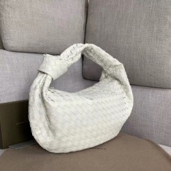 Bottega Veneta Large BV Jodie Bag In White Woven Leather