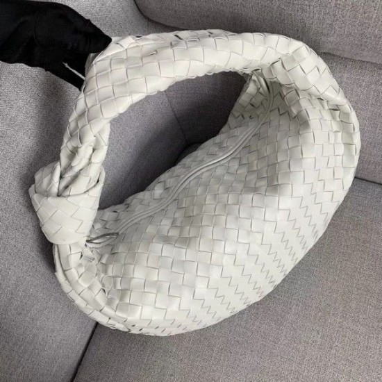 Bottega Veneta Large BV Jodie Bag In White Woven Leather