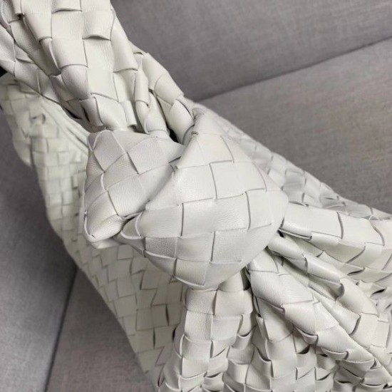 Bottega Veneta Large BV Jodie Bag In White Woven Leather