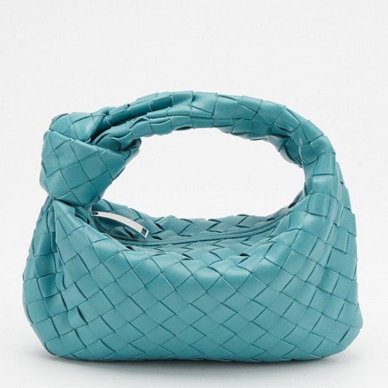 Bottega Veneta Mini BV Jodie Bag In Green Water Woven Leather