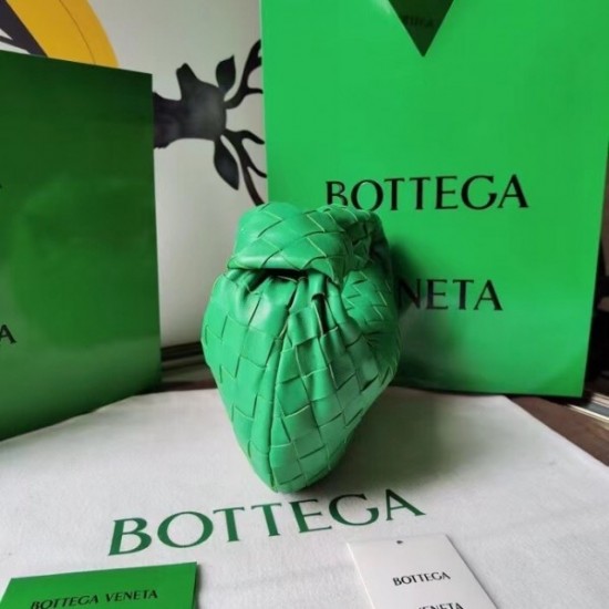 Bottega Veneta Mini BV Jodie Bag In Green Woven Leather