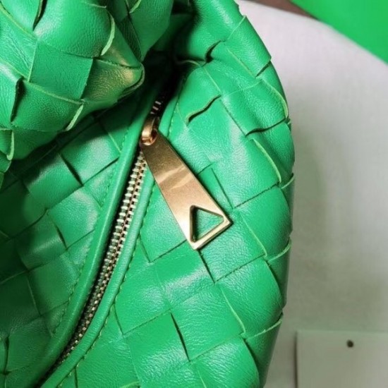 Bottega Veneta Mini BV Jodie Bag In Green Woven Leather