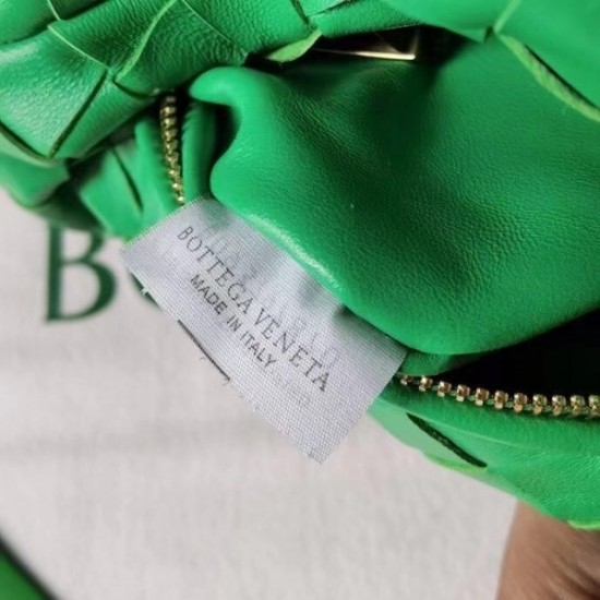 Bottega Veneta Mini BV Jodie Bag In Green Woven Leather