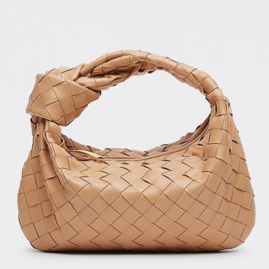 Bottega Veneta Mini BV Jodie Bag In Sandalwood Woven Leather