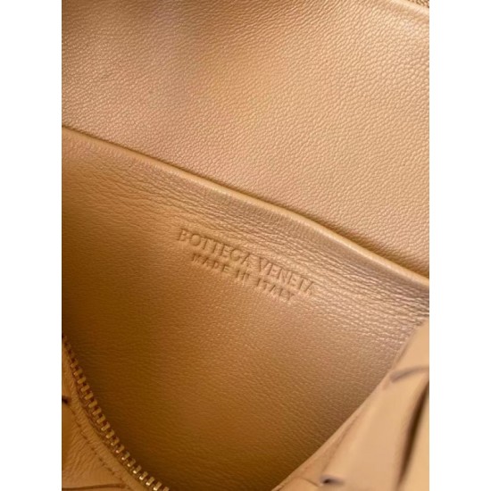 Bottega Veneta Mini Loop Bag In Beige Intrecciato Lambskin