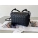 Bottega Veneta Mini Loop Bag In Black Intrecciato Lambskin