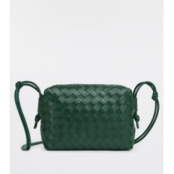 Bottega Veneta Small Loop Bag In Raintree Intrecciato Lambskin