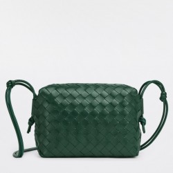 Bottega Veneta Small Loop Bag In Raintree Intrecciato Lambskin