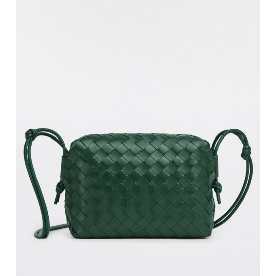 Bottega Veneta Small Loop Bag In Raintree Intrecciato Lambskin