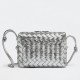 Bottega Veneta Small Loop Bag In Silver Intrecciato Lambskin