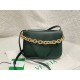 Bottega Veneta Mount Medium Envelope Bag In Green Calfskin