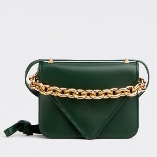 Bottega Veneta Mount Small Bag In Green Calfskin