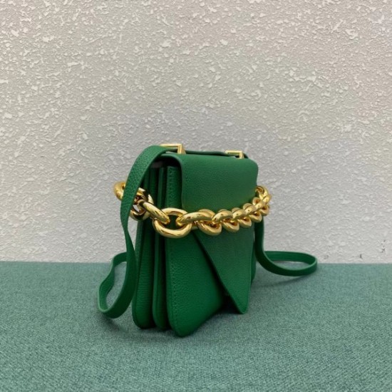 Bottega Veneta Mount Small Bag In Green Leather