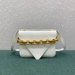 Bottega Veneta Mount Small Bag In White Calfskin