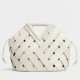 Bottega Veneta Medium Point Bag In White Intrecciato Leather