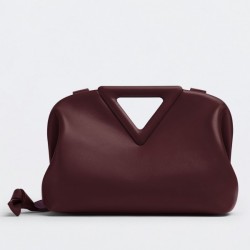 Bottega Veneta Medium Point Top Handle Bag In Grape Leather