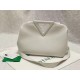 Bottega Veneta Medium Point Top Handle Bag In White Leather