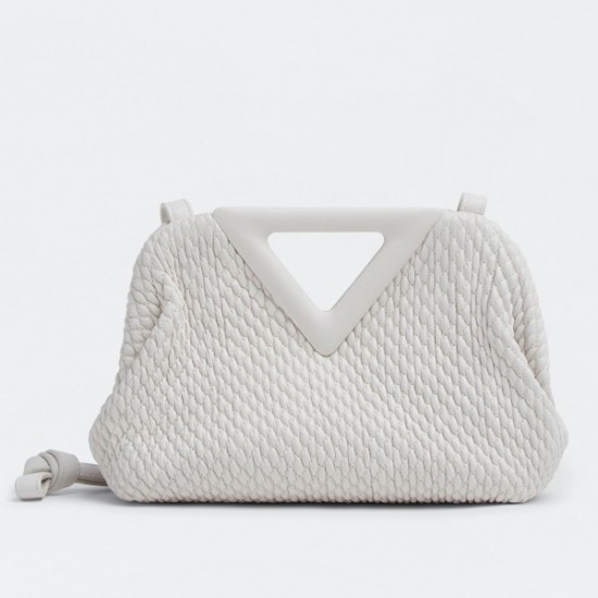 Bottega Veneta Small Point Bag In White Quilted Leather