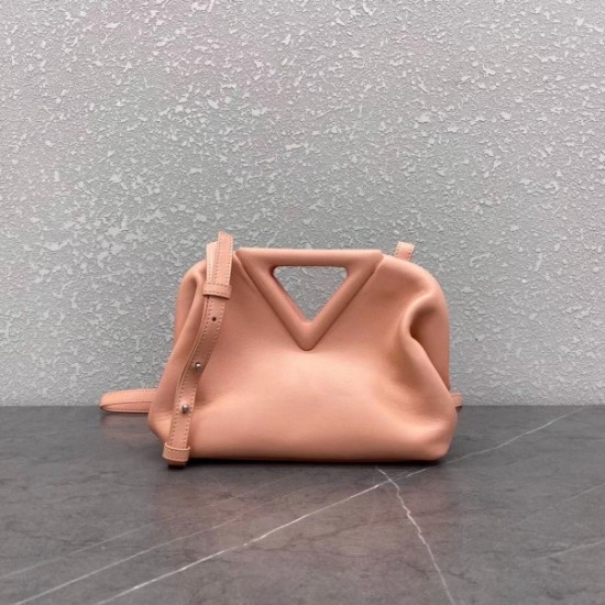 Bottega Veneta Small Point Top Handle Bag In Peachy Leather