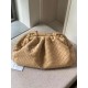 Bottega Veneta Large Pouch Clutch In Beige Intrecciato Lambskin