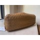 Bottega Veneta Large Pouch Clutch In Caramel Intrecciato Lambskin