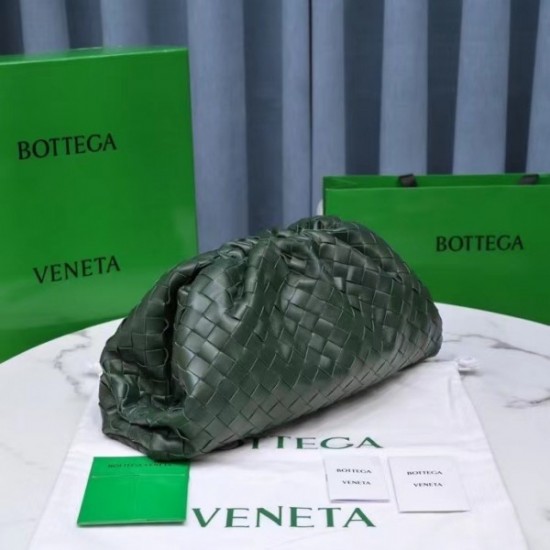 Bottega Veneta Large Pouch Clutch In Raintree Intrecciato Lambskin