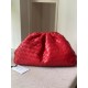 Bottega Veneta Large Pouch Clutch In Red Intrecciato Lambskin