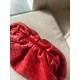 Bottega Veneta Large Pouch Clutch In Red Intrecciato Lambskin