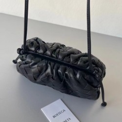 Bottega Veneta Mini Pouch In Black Intrecciato Lambskin